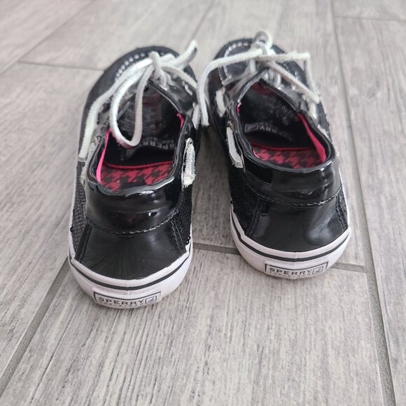 Sperry Top-Sider Bahama kids black sequin slip on boat shoes loafers size 3M - Picture 6 of 11